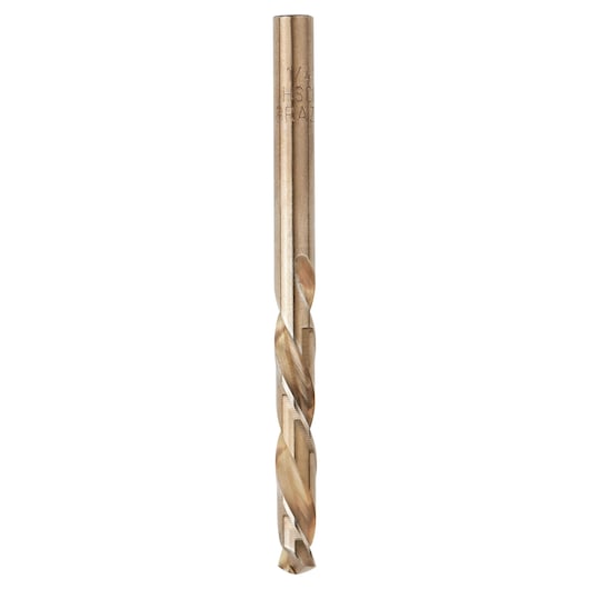 Photo of IRWIN 30516 metal drill bit, straight shank, gold color, product on white background, front angle.