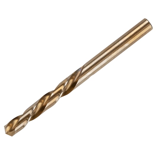 IRWIN 30518ZR photography of gold-tone twist drill bit on white background, angled side view.