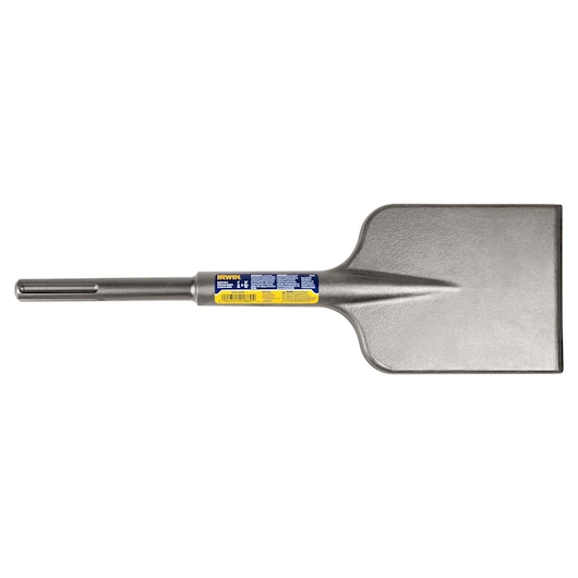 IRWIN 332015 wide flat chisel with SDS-Max shank, silver color, side angle on white background.