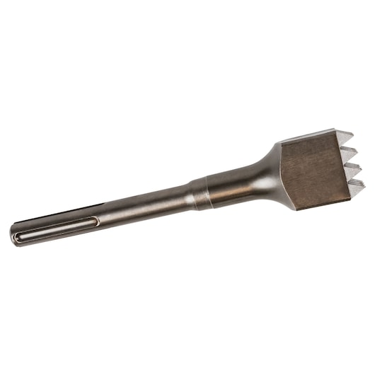 IRWIN SDS-plus masonry chisel 332017, metal tool, side angle, on white background.