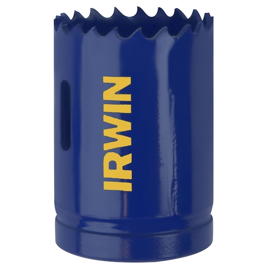 IRWIN blue hole saw with sharp teeth, front angle, SKU 373170BX, photography