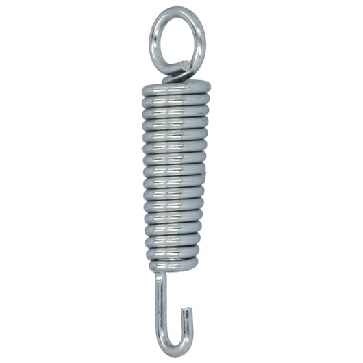 IRWIN 4935309 metal extension spring with loop and hook ends, product photography on white background.