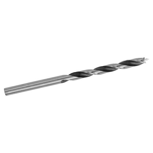 IRWIN 49613 metal drill bit, straight flute, silver finish, side angle, photography.
