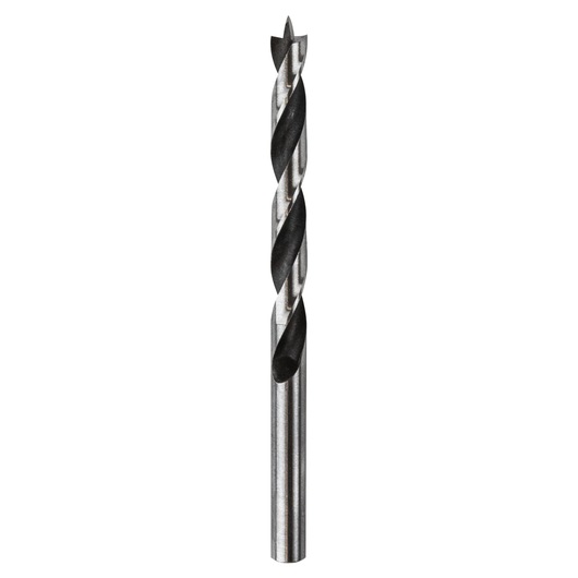 IRWIN 49615 wood drill bit, silver and black, straight-on angle, white background.