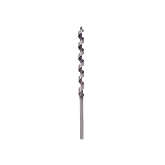 IRWIN 49906 long steel auger drill bit, spiral design, shown vertically on white background, product photography.