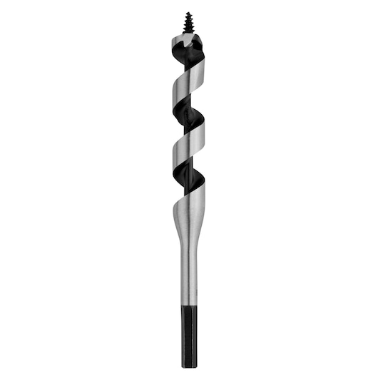 IRWIN auger drill bit with screw tip, model 49912, silver and black, front angle on white background.