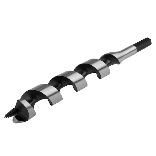IRWIN 49918 auger drill bit with screw tip, silver and black, angled view on white background.