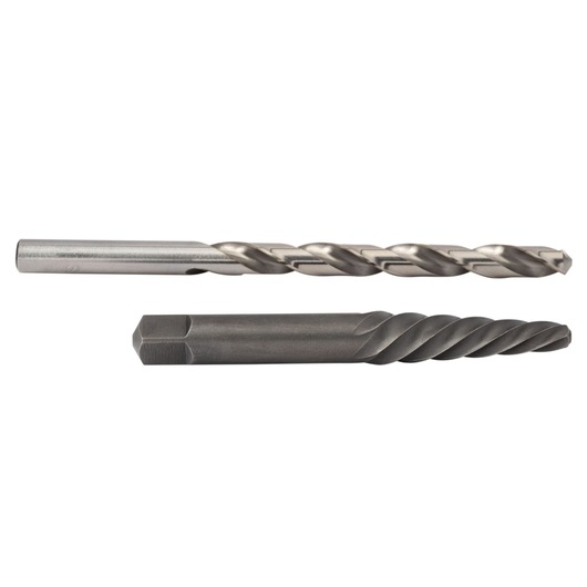 IRWIN 53704 drill bit set, two-piece, shown on white background, features spiral flutes and hex shank ends.