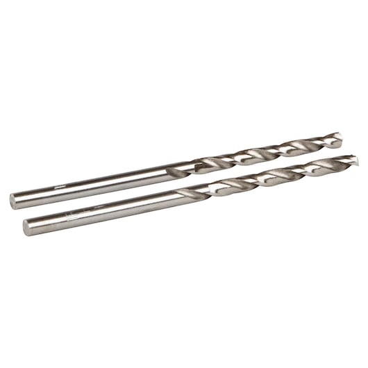 IRWIN SKU 60508 two silver metal drill bits side view on white background
