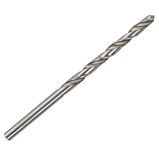 Photo of IRWIN 60511 metal drill bit with silver finish, shown at an angle on white background.
