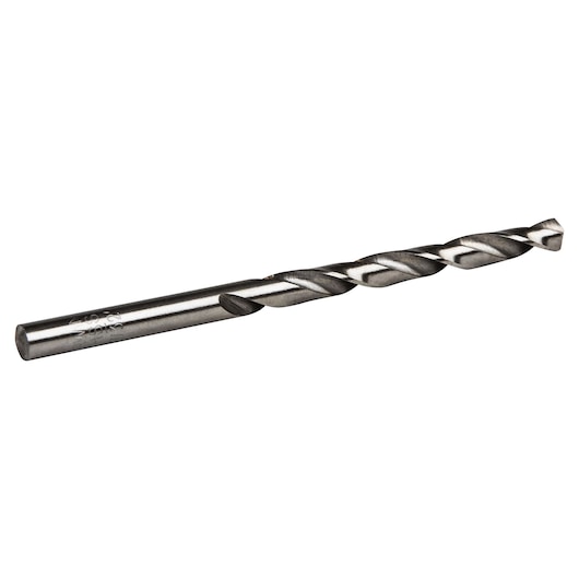 IRWIN drill bit 60514, metal finish, photography of side angle on white background.
