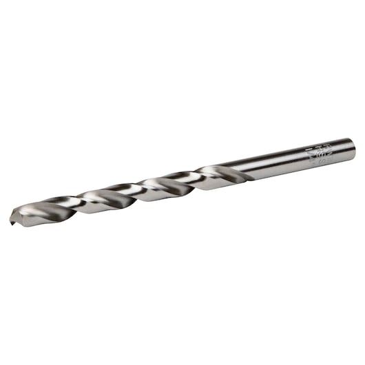 IRWIN 60516 metal drill bit, photography of silver cylindrical bit on white background, side angle.