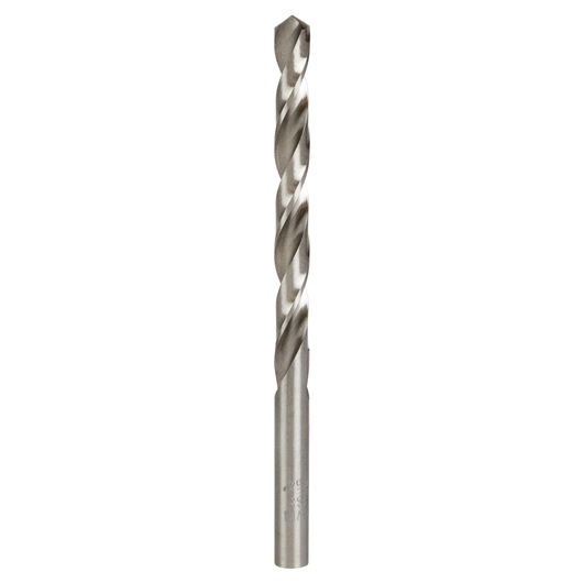 IRWIN 60517 metal twist drill bit, silver, photography, straight-on angle on white background.