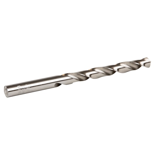 IRWIN metal drill bit SKU 60520, silver, side angle on white background