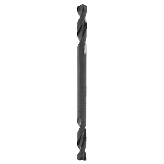 IRWIN 60608 double-ended black drill bit, straight-on angle, on white background.