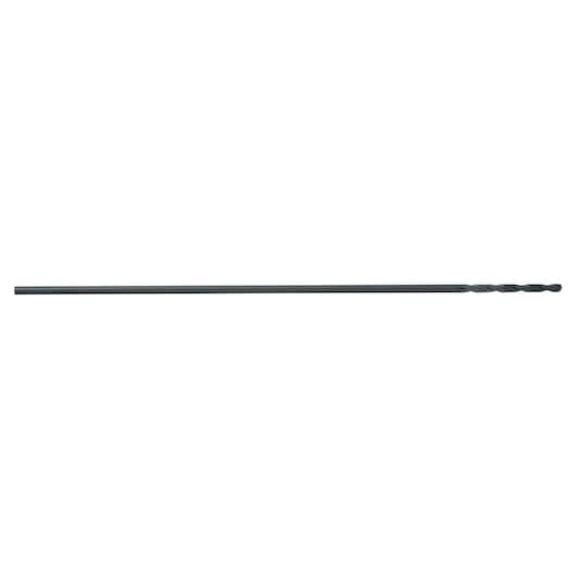 IRWIN 62112ZR long black twist drill bit, side view, against white background.
