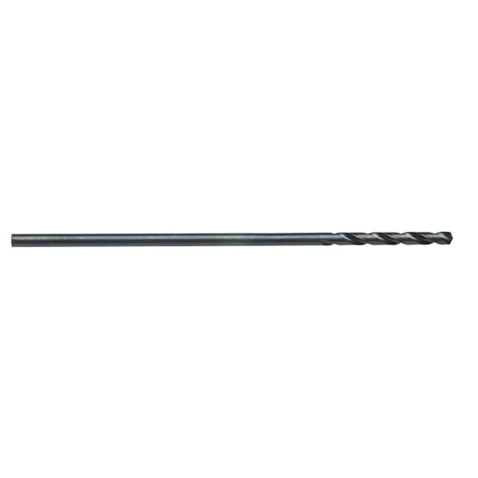 IRWIN 62124 long black metal drill bit, right side angle on white background, power tool accessory.