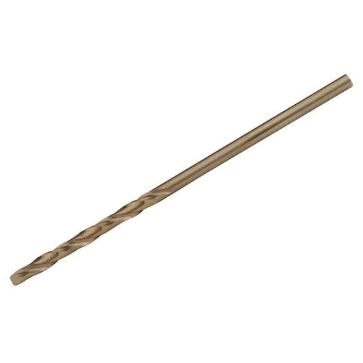 IRWIN 63105ZR metal drill bit, straight view, bronze finish, spiral fluting, on white background.