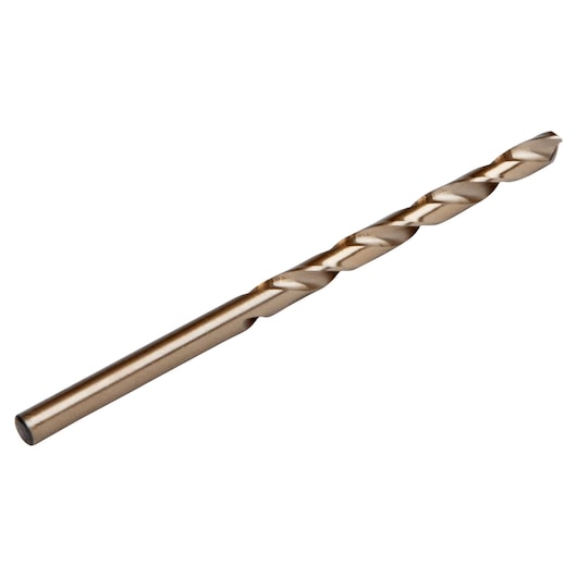 IRWIN 63110 metal drill bit, straight shank, titanium finish, side angle on white background.
