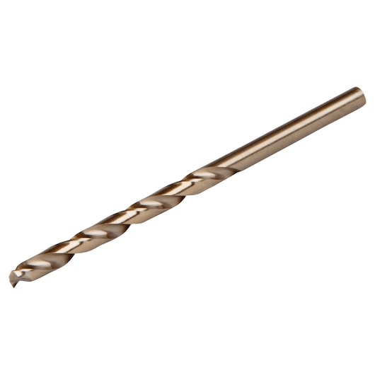 Photo of IRWIN 63110 metal twist drill bit at an angle on white background.