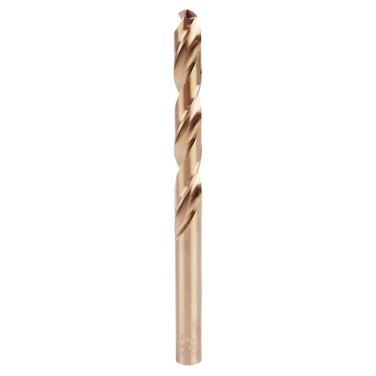IRWIN 63125 gold metal twist drill bit, straight-on angle, plain white background.