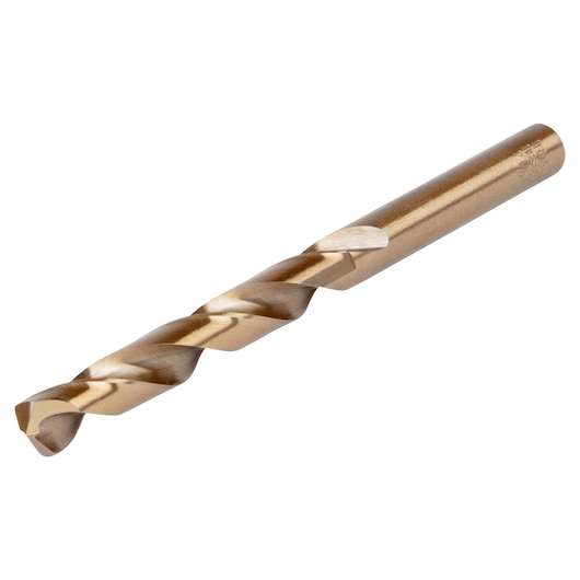 IRWIN 63127 gold finish twist drill bit, photographed at an angle on white background.