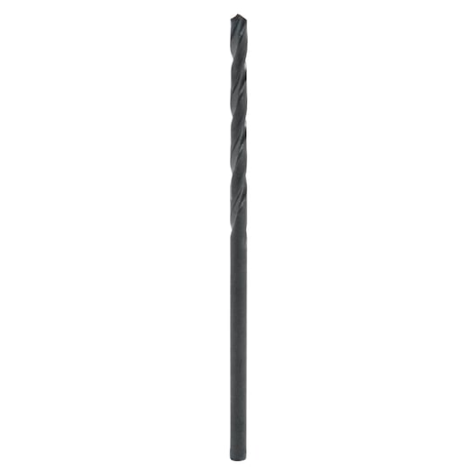 IRWIN 63505 black twist drill bit, photographed upright on a white background, single piece close-up.