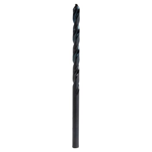 IRWIN 63509 steel drill bit, straight shank, black oxide finish, front angle on white background.