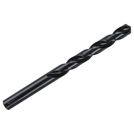 IRWIN 63526ZR black oxide drill bit, straight shank, photographed on white background.