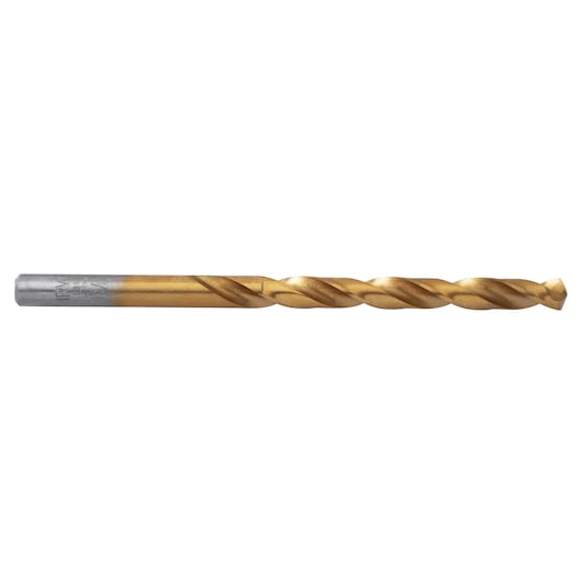 IRWIN 63915 titanium-coated twist drill bit side view on white background.