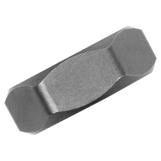 IRWIN 6540 metal bench block, gray, hexagonal, close-up photography on white background.