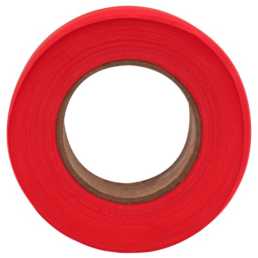 IRWIN 65601 red adhesive tape roll, front angle, white background.