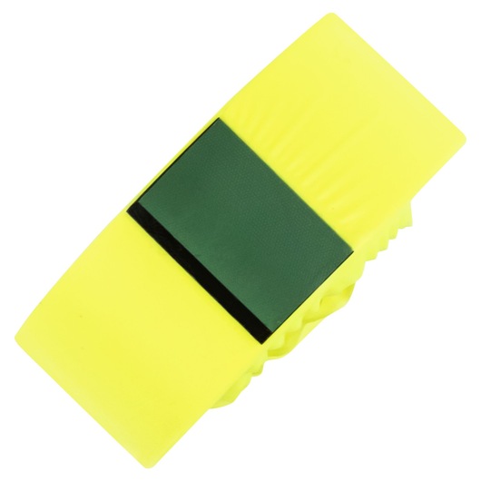 IRWIN 65605 yellow and green plastic tool with rectangular shape, top view, photography product.