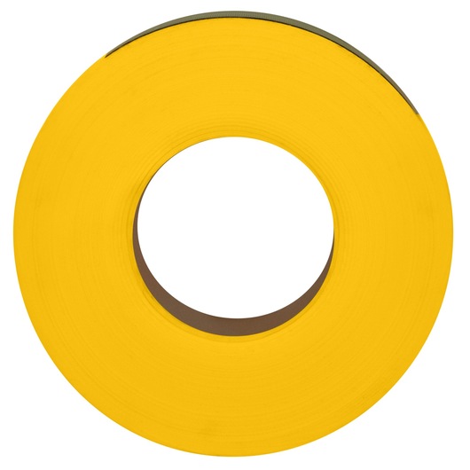 IRWIN 65905 yellow adhesive tape roll, top view, on white background.