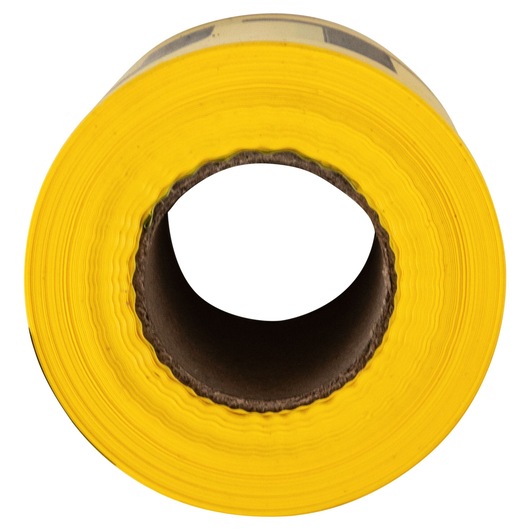 Photo of IRWIN 66200 yellow marking tape roll, front angle, on white background.