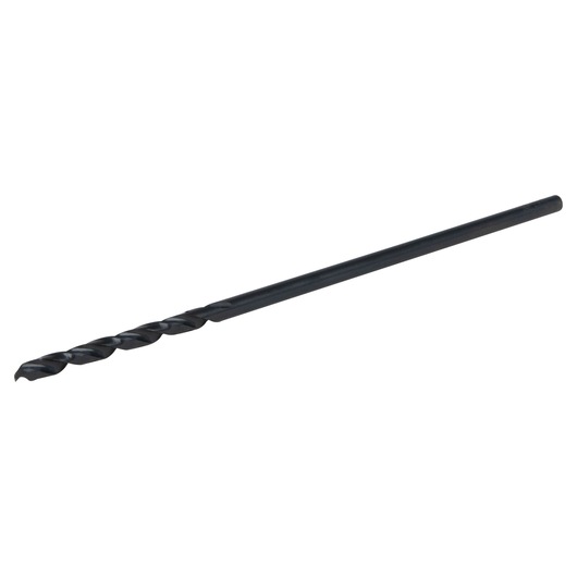 IRWIN 66710 black steel twist drill bit side angle on white background.