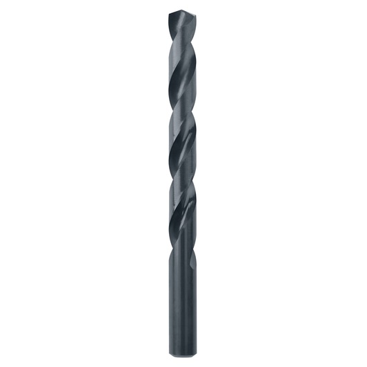 IRWIN 66732 steel twist drill bit, straight shank, front angle, isolated on white.