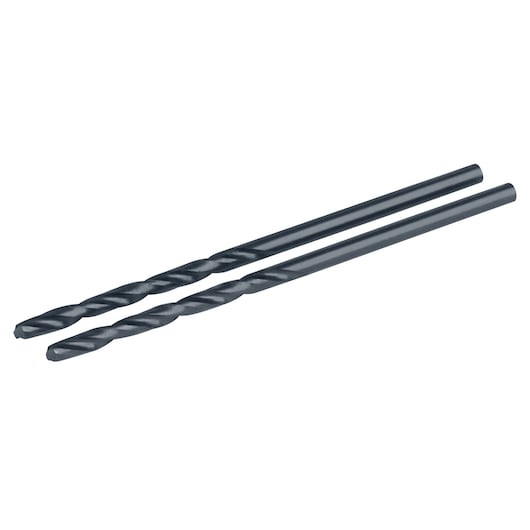 Photo of two IRWIN 67506 high-speed steel twist drill bits, side angle, on white background.