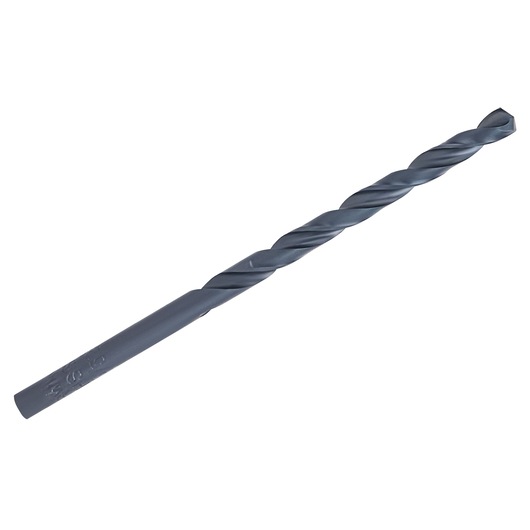 IRWIN 67510 metal twist drill bit, black finish, side angle on white background.
