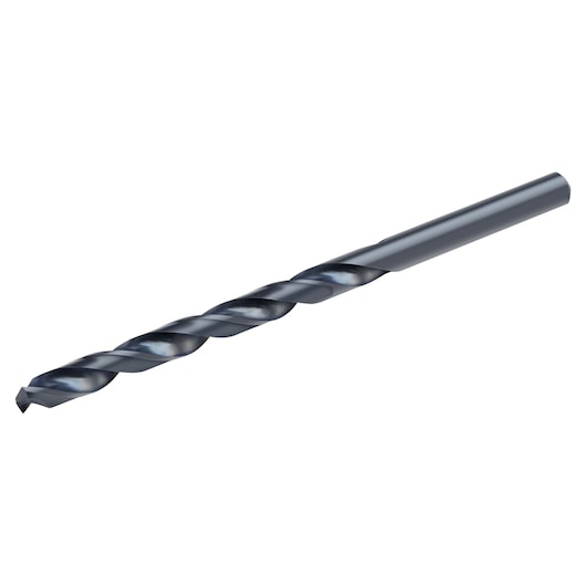 IRWIN 67514 black oxide twist drill bit, side view on white background.