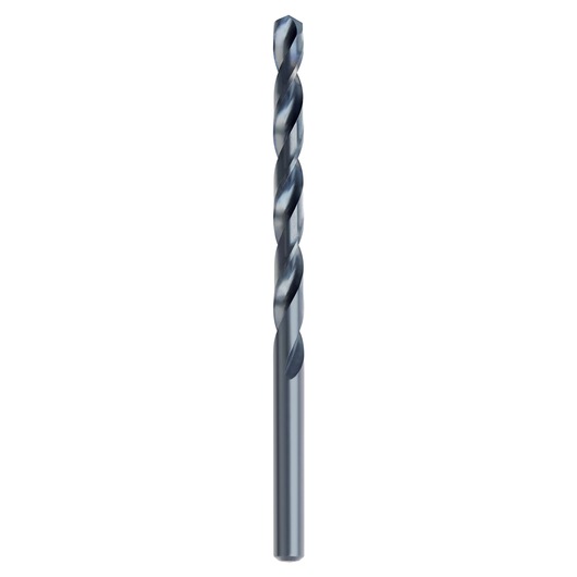 IRWIN drill bit 67514, straight-on photo, silver, spiral fluted metal drill accessory.