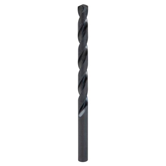 IRWIN 67517 black oxide drill bit, straight shank, close-up on white background.