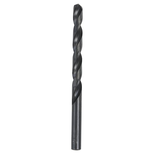 IRWIN 67520 black oxide drill bit, straight shank, standard length, front angle on white background.