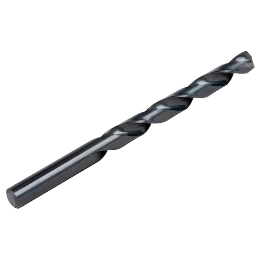 IRWIN 67522 metal drill bit, black finish, side angle on white background.