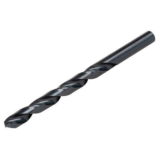 IRWIN 67522 black twist drill bit, straight view on white background, metal construction.