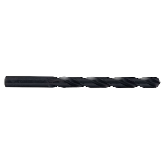 IRWIN 67523 black twist drill bit side view on white background.