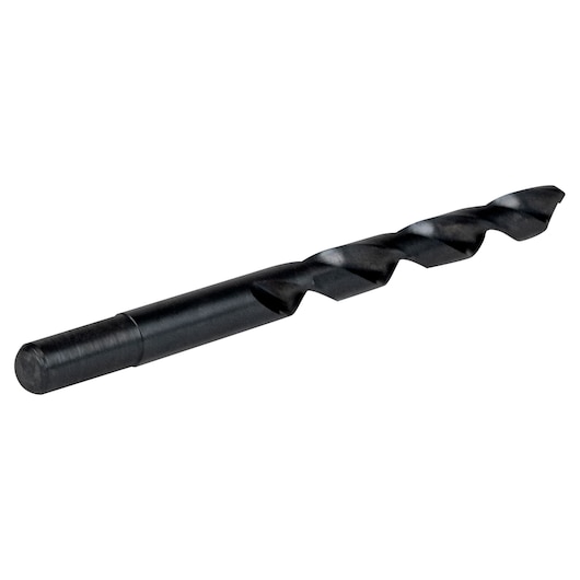 IRWIN drill bit 67825, black metal twist design, side angle on white background.