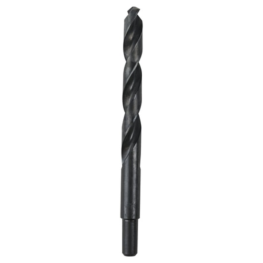 IRWIN 67830 black metal twist drill bit, straight shank, front angle, on white background.