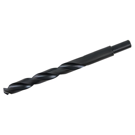 IRWIN 67831 black oxide drill bit, straight shank, product angled on white background.