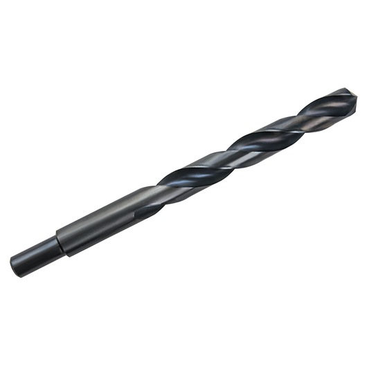 IRWIN 67831 black metal twist drill bit, side view, white background.